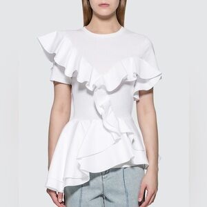 Alexander McQueen White Ruffle Blouse